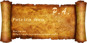 Petrica Anna névjegykártya